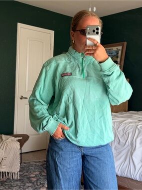 Vineyard Vines Mint Quarter‑Zip Pullover